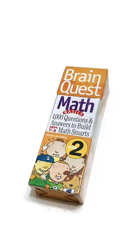 Brain Quest Math Basics Grade 2 Revised 2nd Edition Cards: 1000 Q&A Ages 7-8 NIB