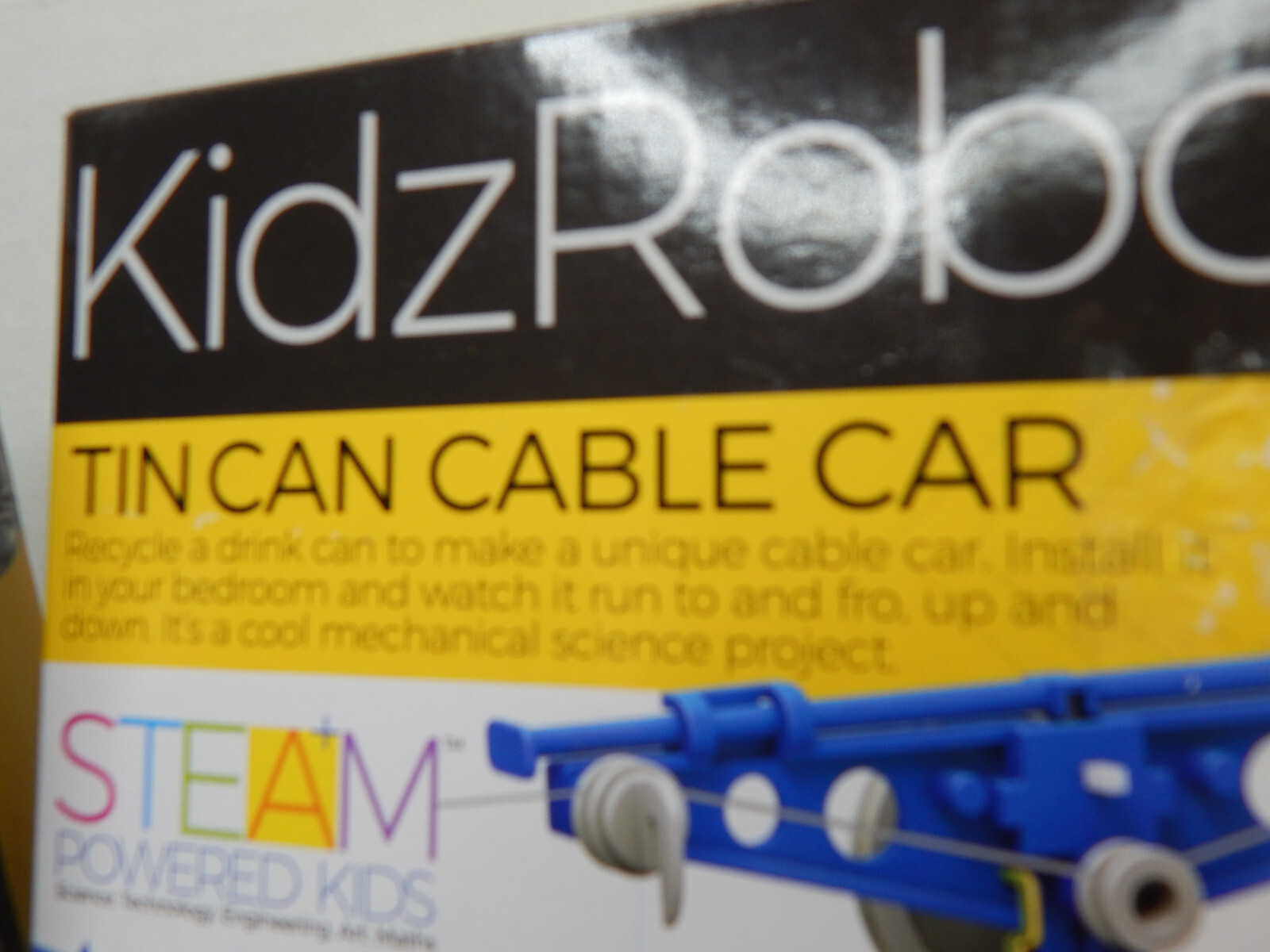 Lot of 2 KidzRobotix Tin Can Cable Car Kit – Brand New Stream Powered Kids NIB !