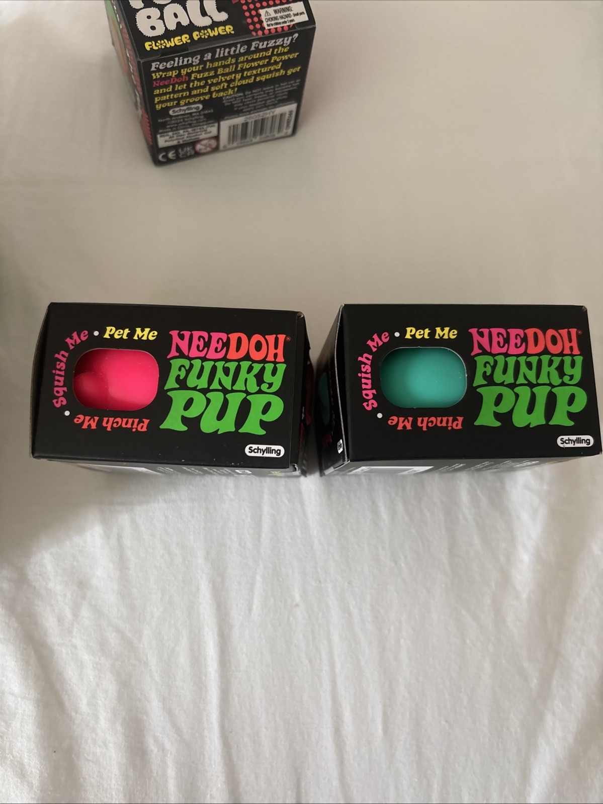 Lot of 2 NEEDOH Funky Pup Squishes Pink and Turquoise Factory sealed
