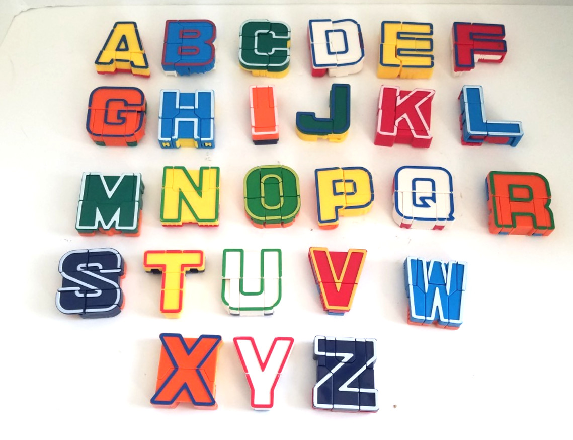 Educational Alpha Bots Transforming Letters Complete 26 Alphabet Vintage Robots