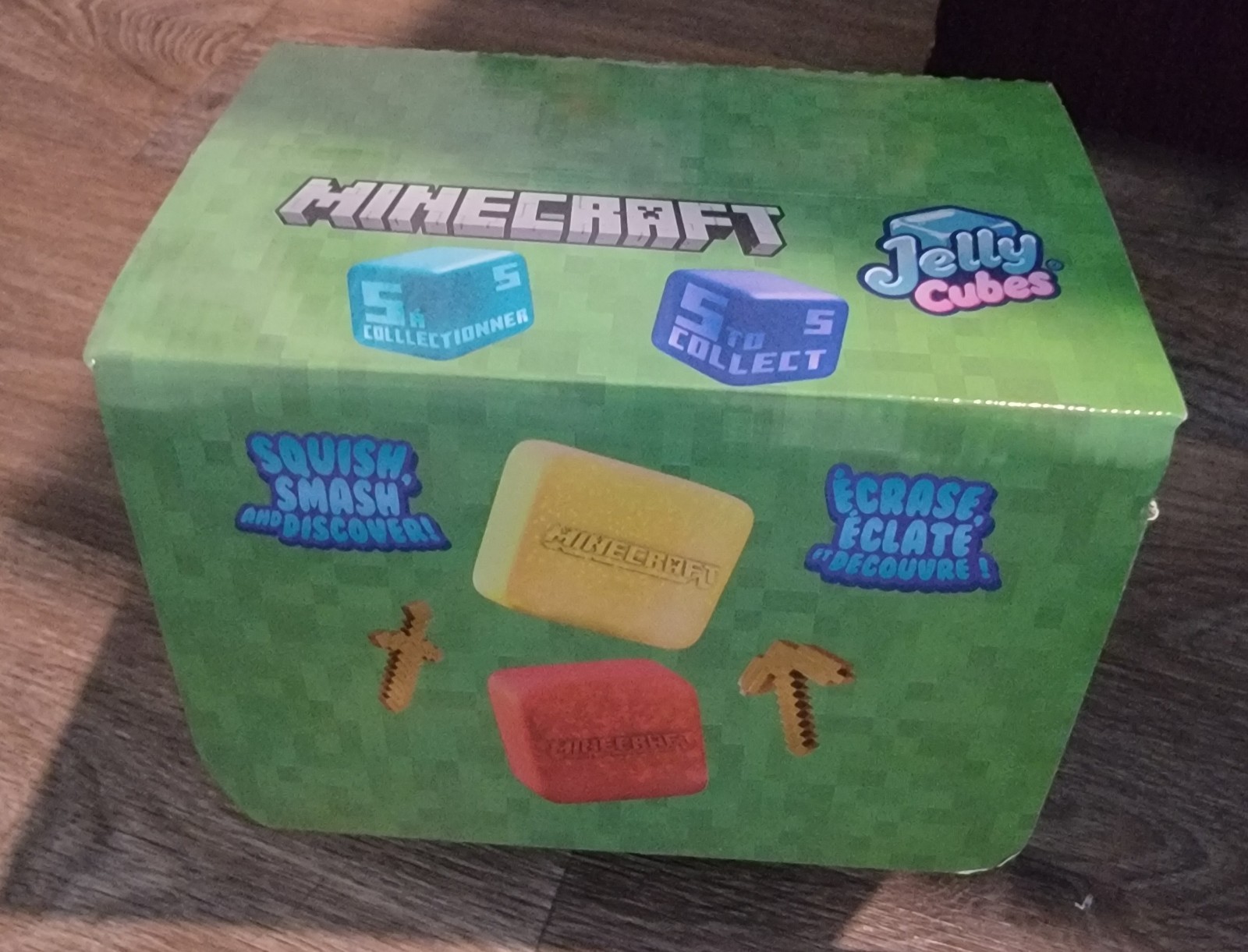 Minecraft Jelly Cube RARE CHASE 1/48 Real 18k GOLD Plated Sword Plus X4 Cubes