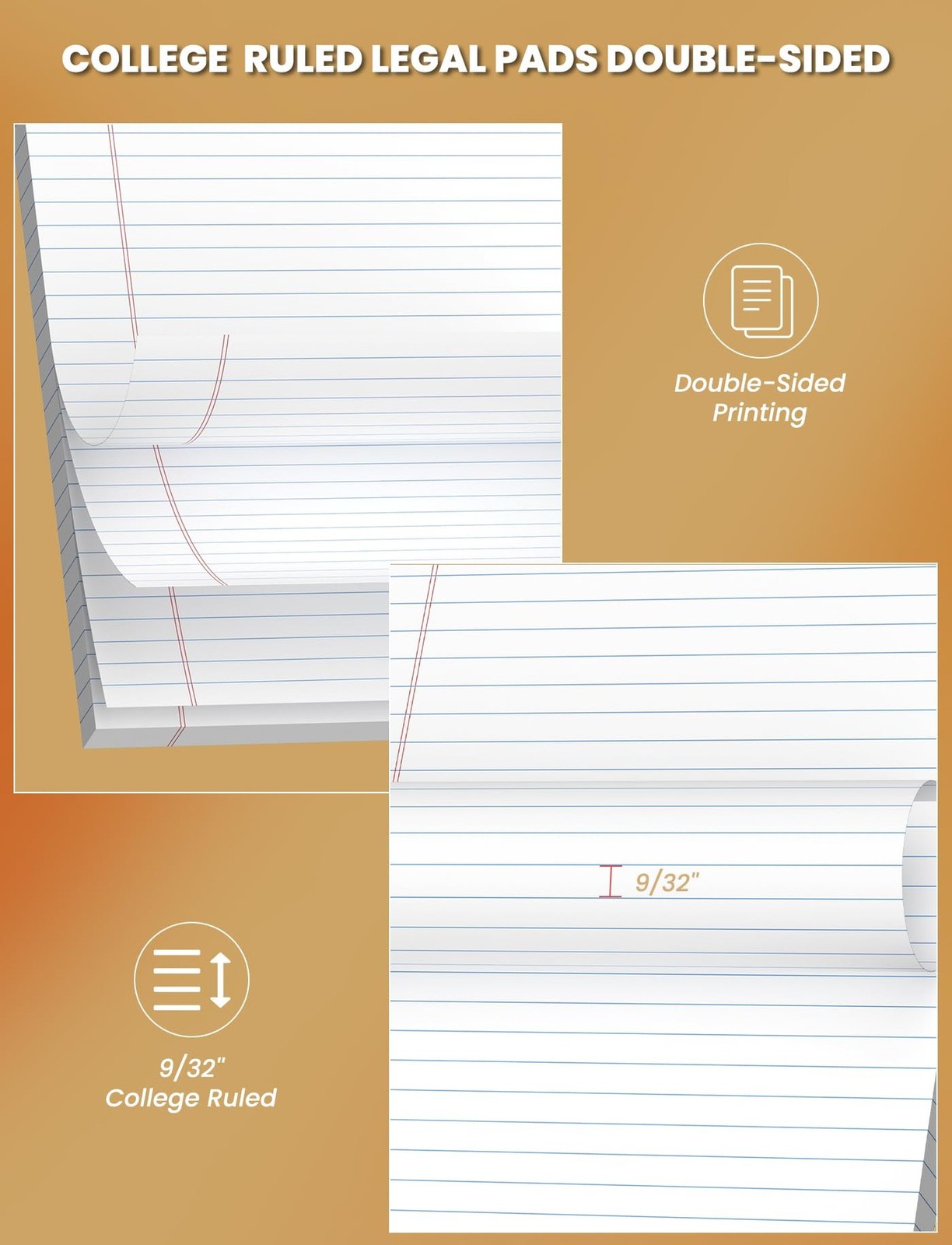 12 Pack White Legal Pads 8.5 x 11 College Ruled, 30 Sheets Per Note Pads 8.5 …