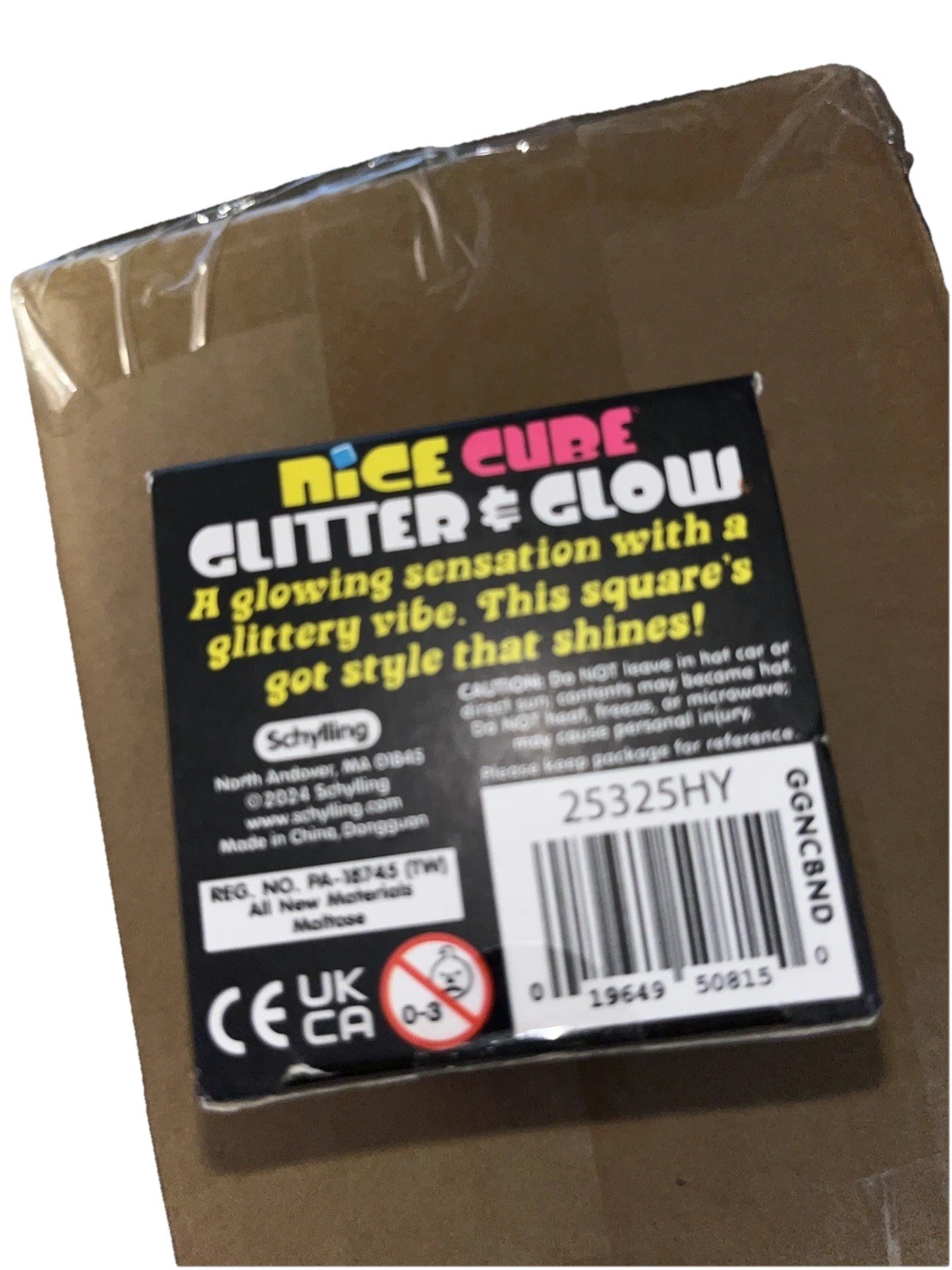NeeDoh Nice Cube Glitter and Glow Nee Doh Squishy BLUE Box Damage