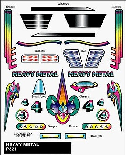 Pine-Car Pinewood Derby Heavy Metal Stick-On Decal – Pinewood Derby Decal and