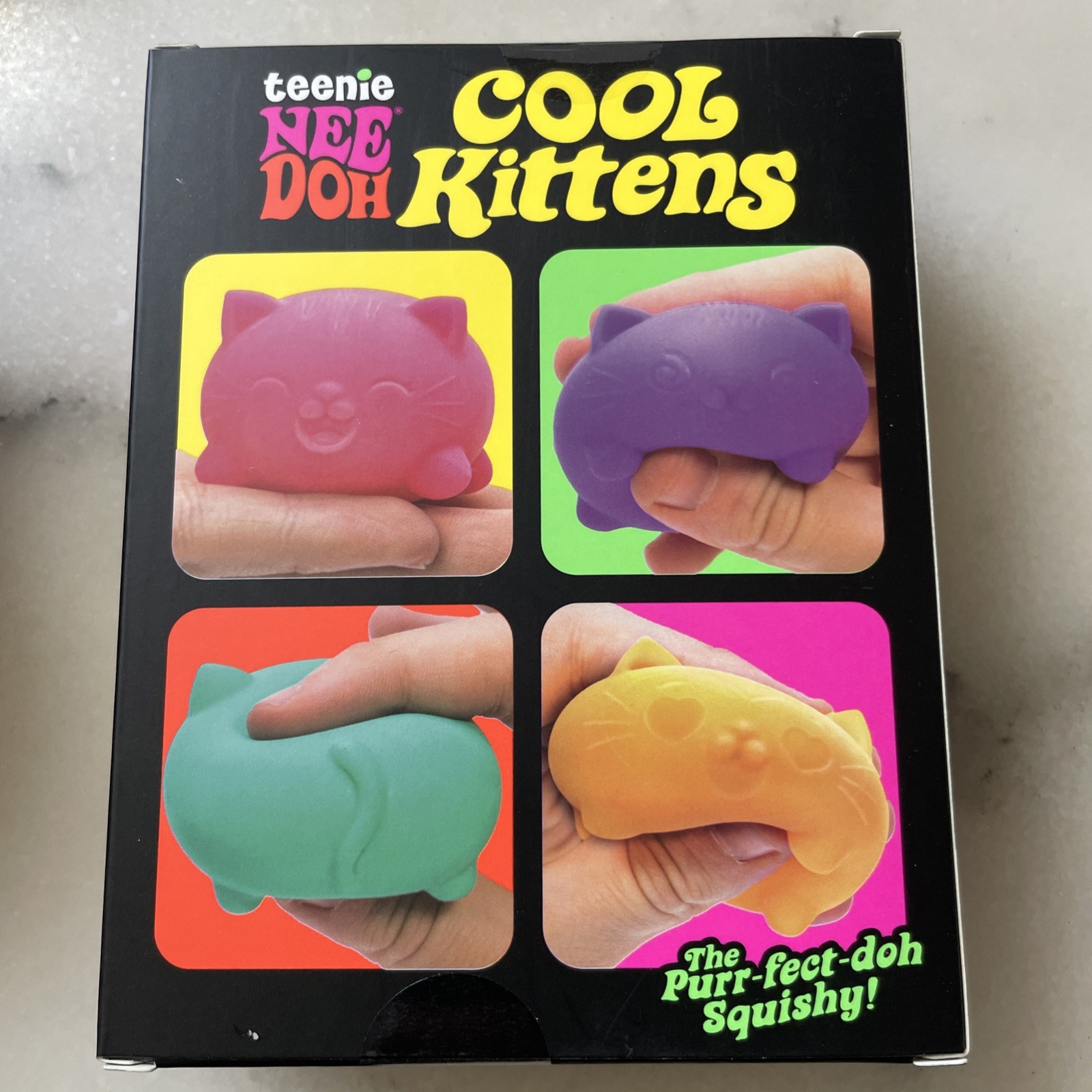 NeeDoh Teenie 4 Pack Nee Doh Mini Cool Cats Set of Four New Factory Sealed