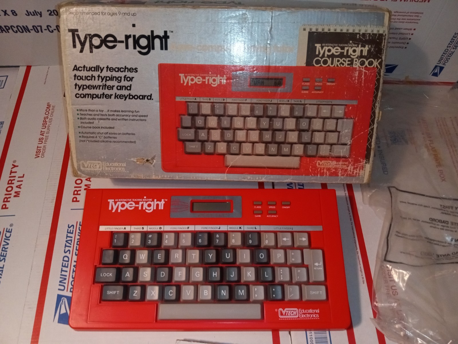 VTech Type-Right Pre-Computer Typing Tutor Vtg 1985 w/ Course Book And Tape