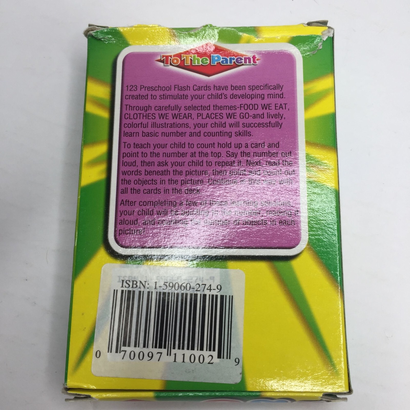 1-2-3 Preschool Flash Cards Stimulate Early Learning Numbers Counting Skills