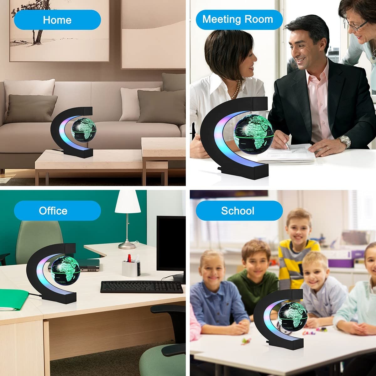 Levitating Globe, Magnetic Floating Globes with Multi-colors Multi-color