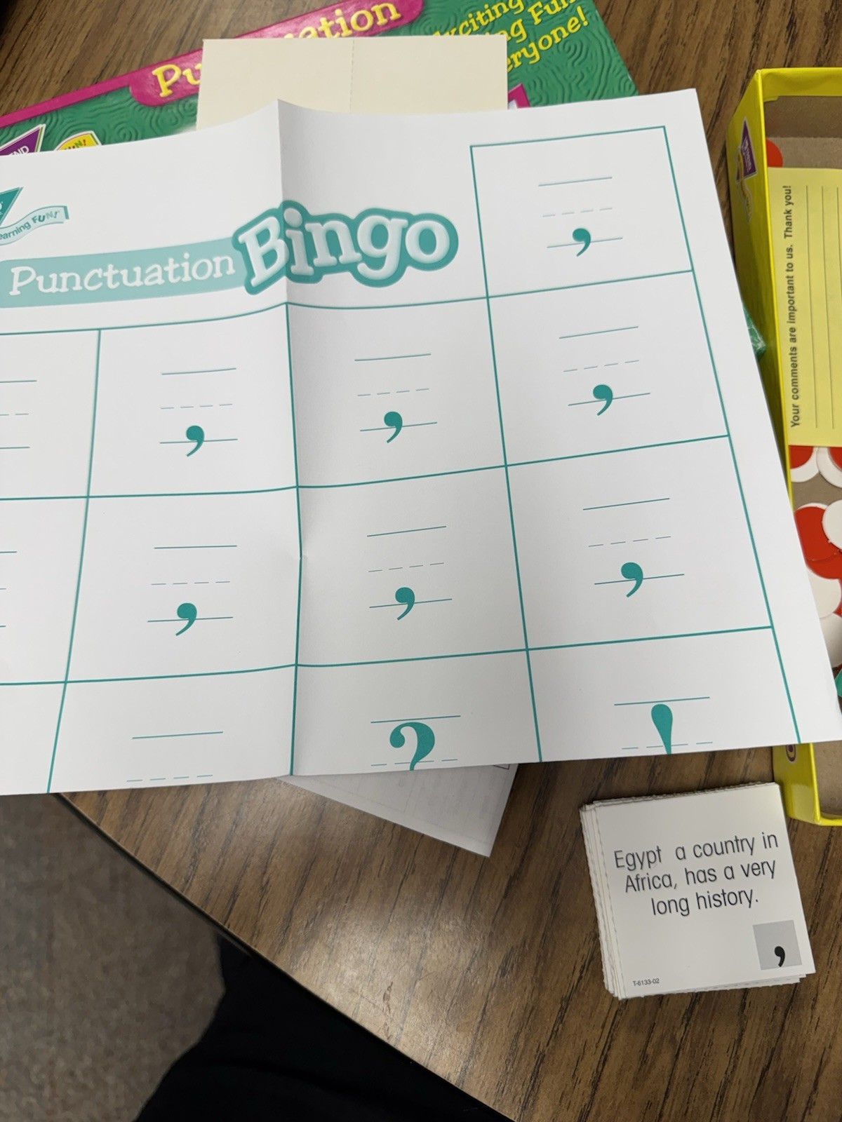 Trend Enterprises Punctuation Bingo Game; Ages 7 & Up; 3 To 36 Players Teacher