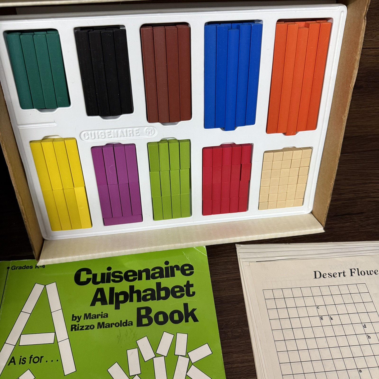 Multicolor Solid Wood Cuisenaire Rods Roddles Parts Bricks Lot