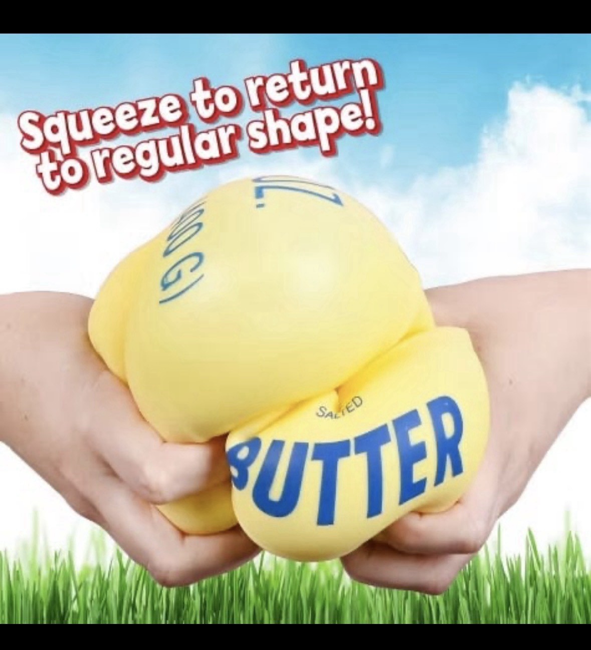 Squeeezy Butter 14oz Squishy Stress Toy Salted Butter Stick Stretch Fidget