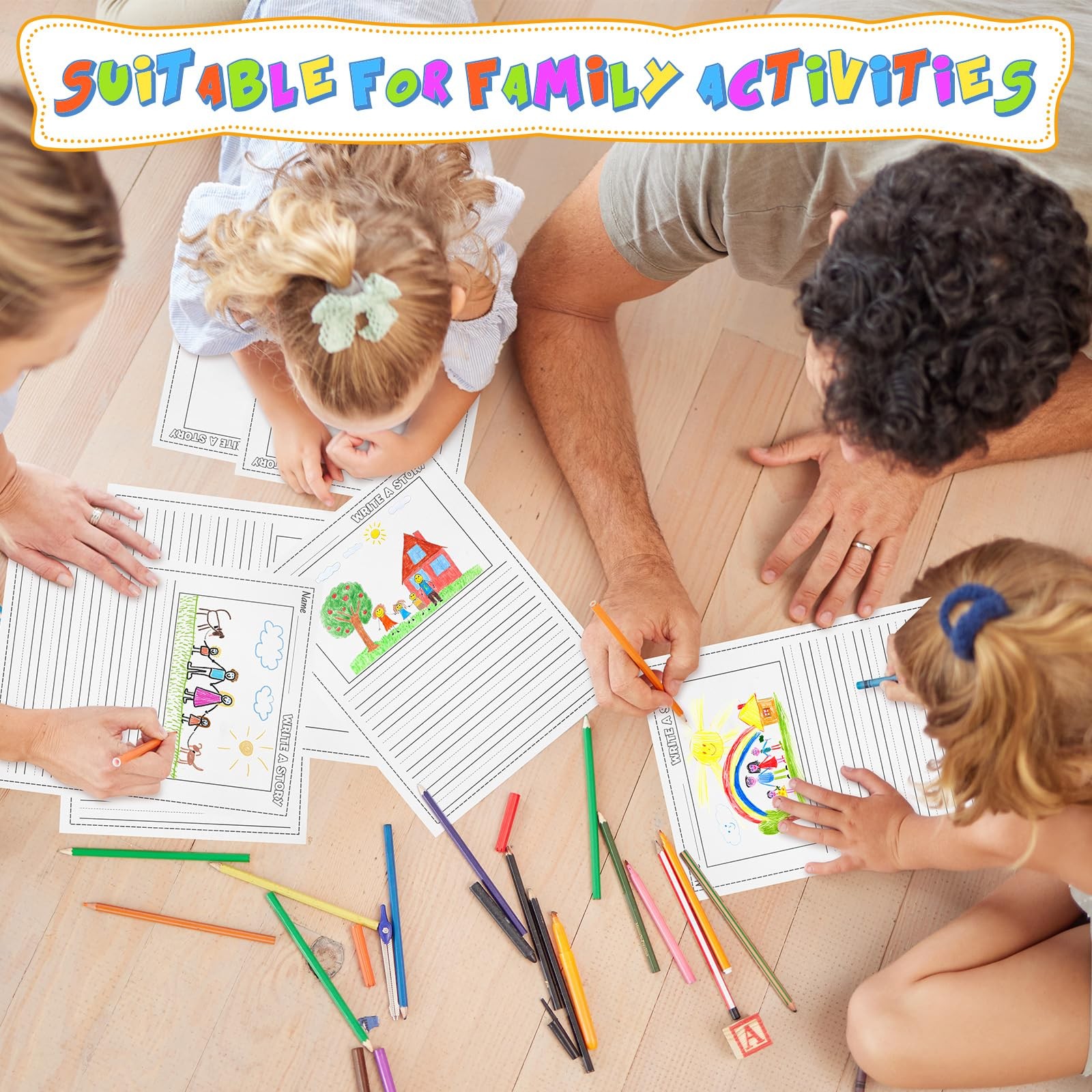 100 Sheets Writing Beginner Paper Kids 8.5″x11″ Handwriting Bulk Picture Space