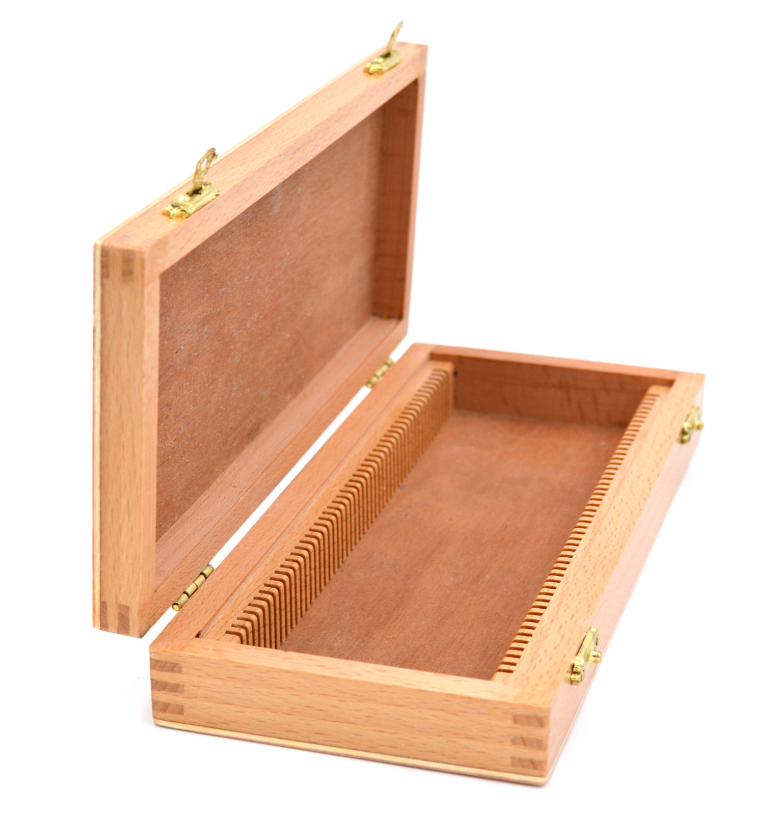 Wooden Slide Box for 50 slides, with Latches- Fits 75x25mm Slides