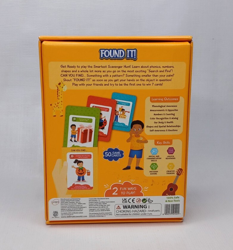 Skillmatics Card Game Found It ! Indoor Edition Educational Preschool Homeschool