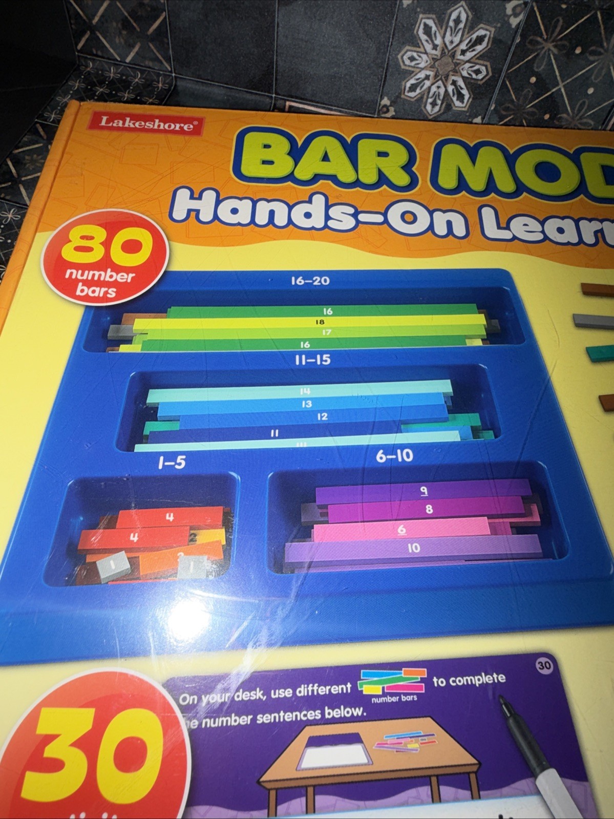 Lakeshore Grades K-1 Bar Model Hands On Learning Kit Math Activity Cards Bars