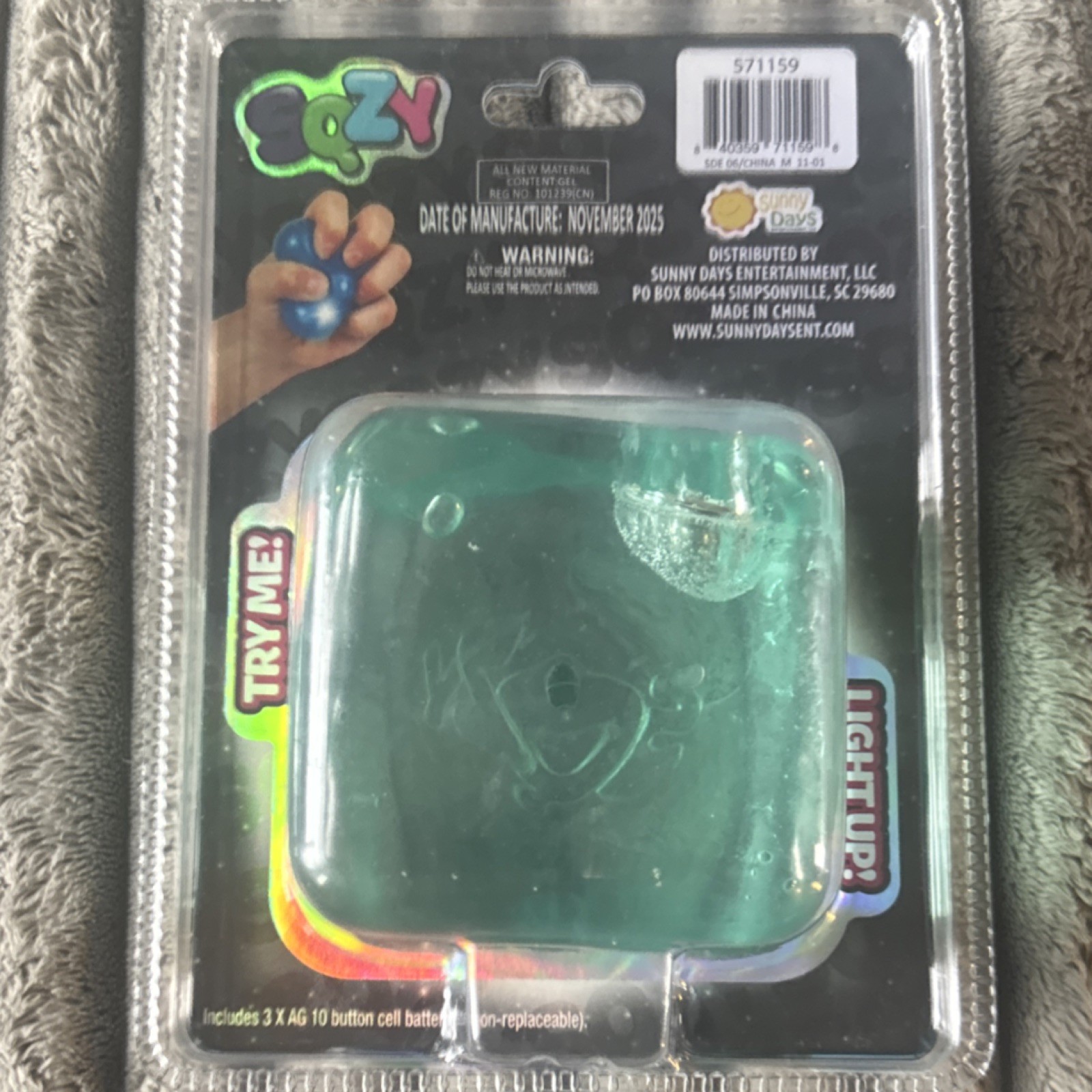 Sqzy Extreme Squeezy Tactile Sensory Toy Green Age Level 3-4 Years 3 and Up