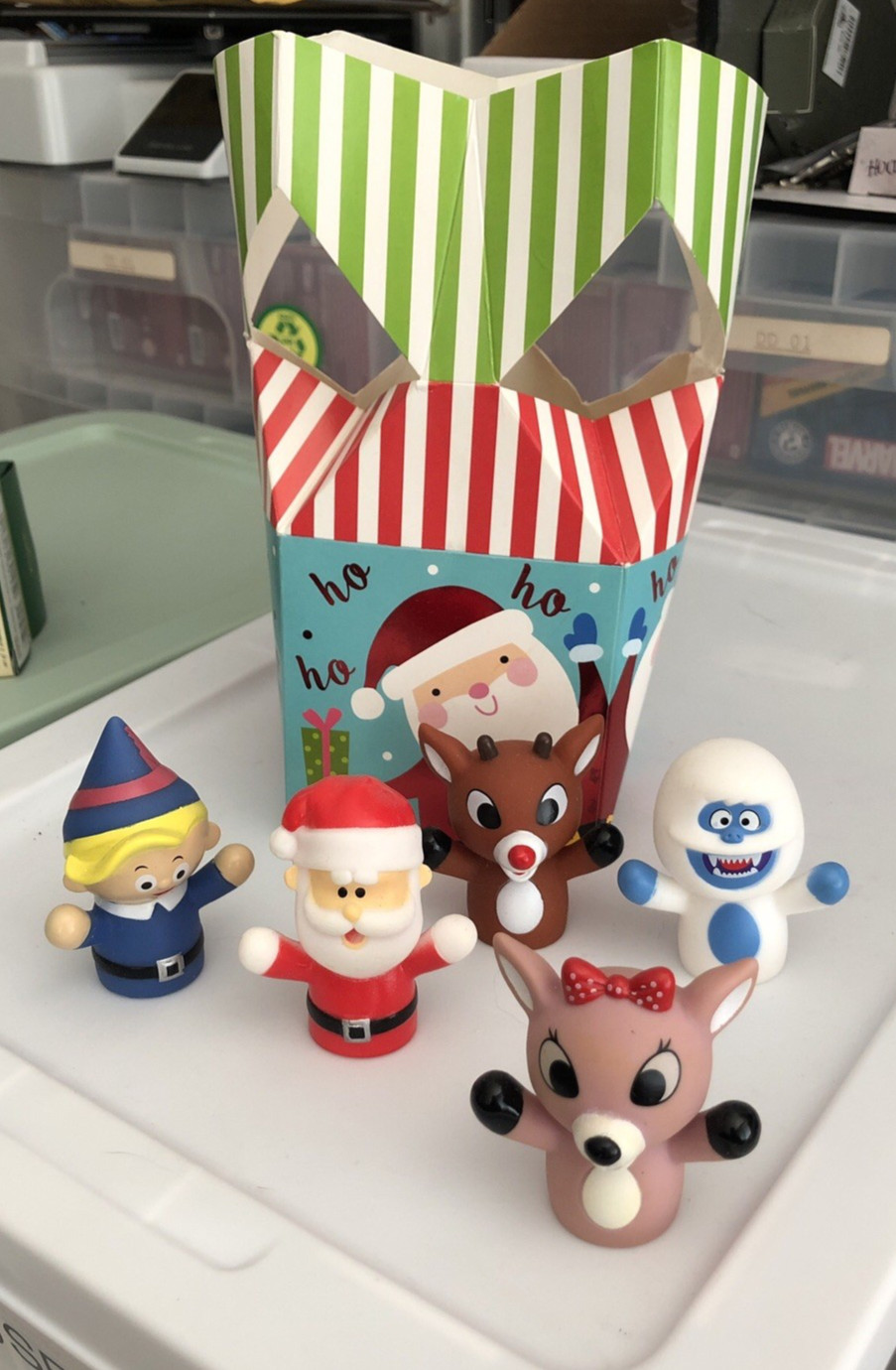 Rudolph The Red Nose Reindeer Figure Puppets Set of 5