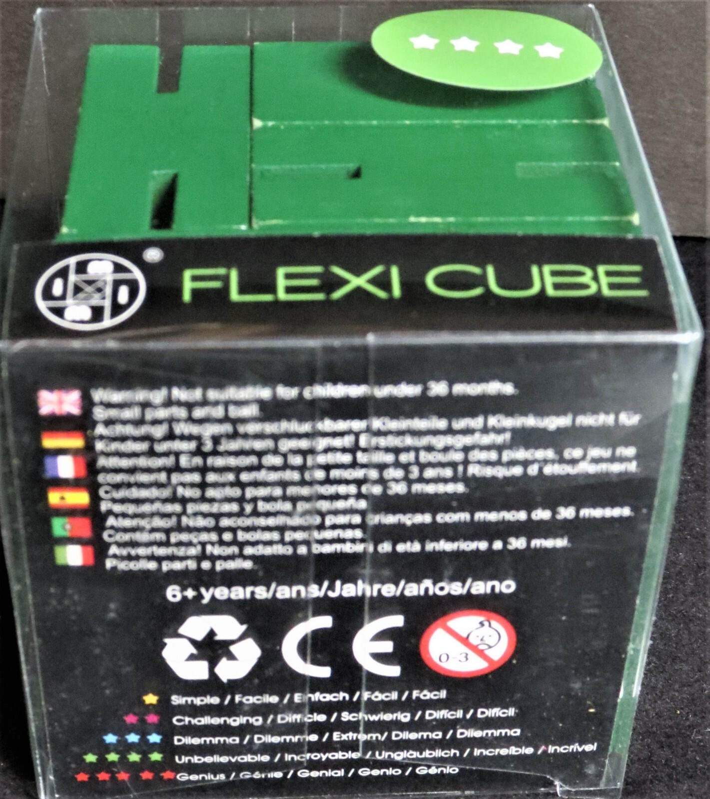 Flexi Cube NEW Wooden GREEN Build Toy RARE , Streamline, Simple Genius age 6 u
