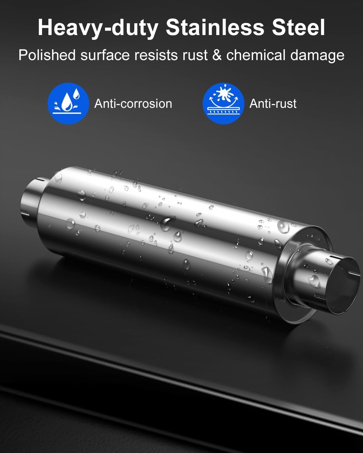 4 Inch Inlet Diesel Muffler Exhaust with Clamp- 7″ x 24″ Body – 30″ OAL – Straig