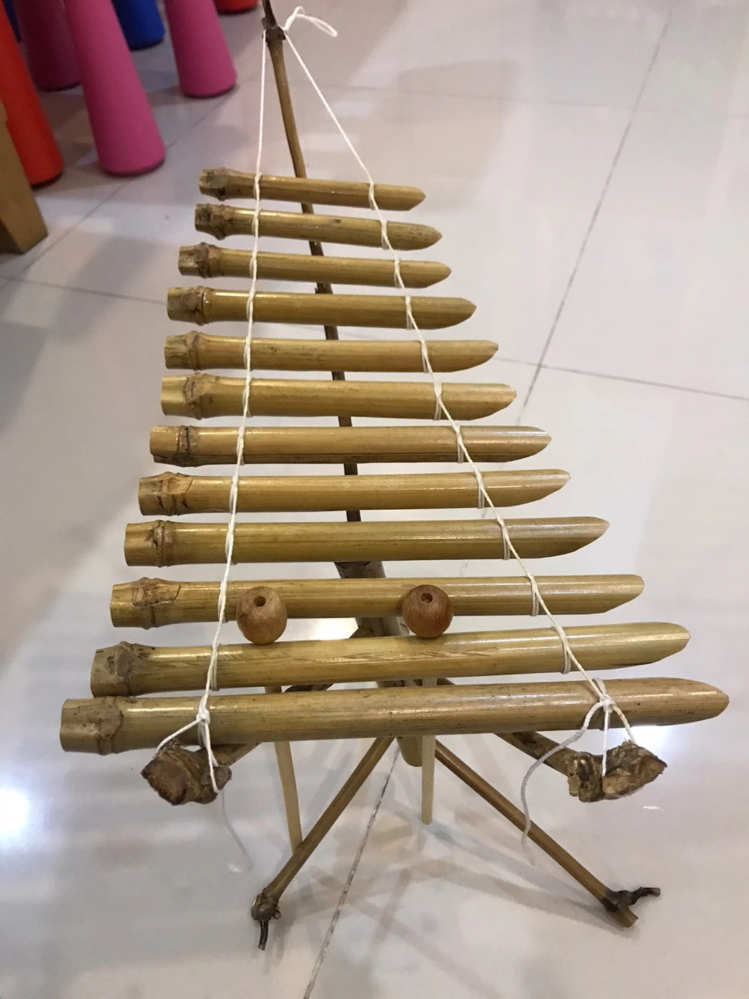 Mini T’rưng Bamboo Instrument Vietnam for Children & Desks or Decorative Shelves