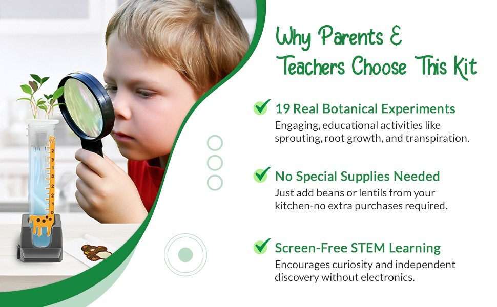 Plant Science Kit for Kids Ages 8-12 | STEM Educational Gift with 19 Experiments