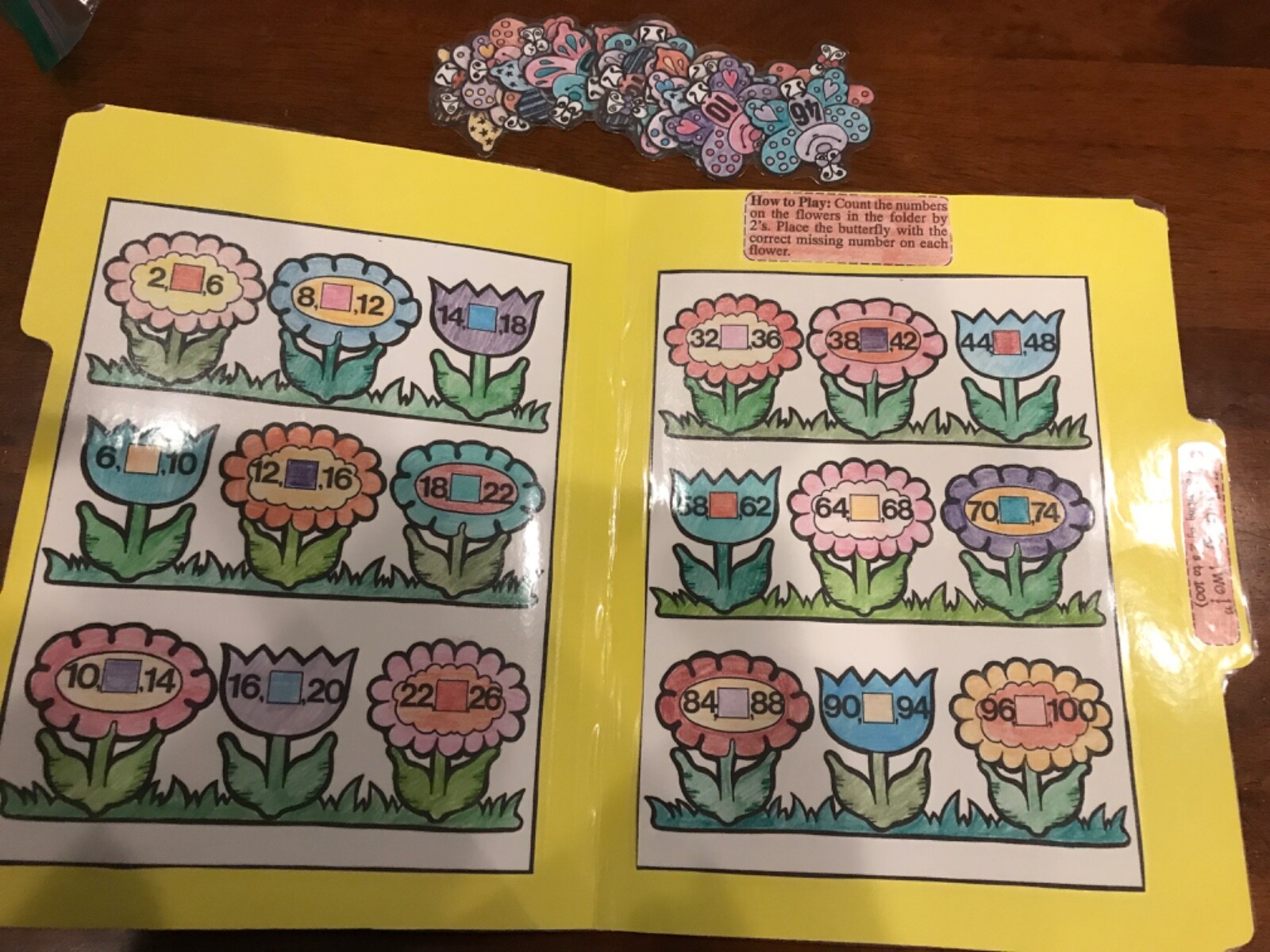 Two by Two! Counting by 2 to 100 Grade 1-4 math file folder game teacher