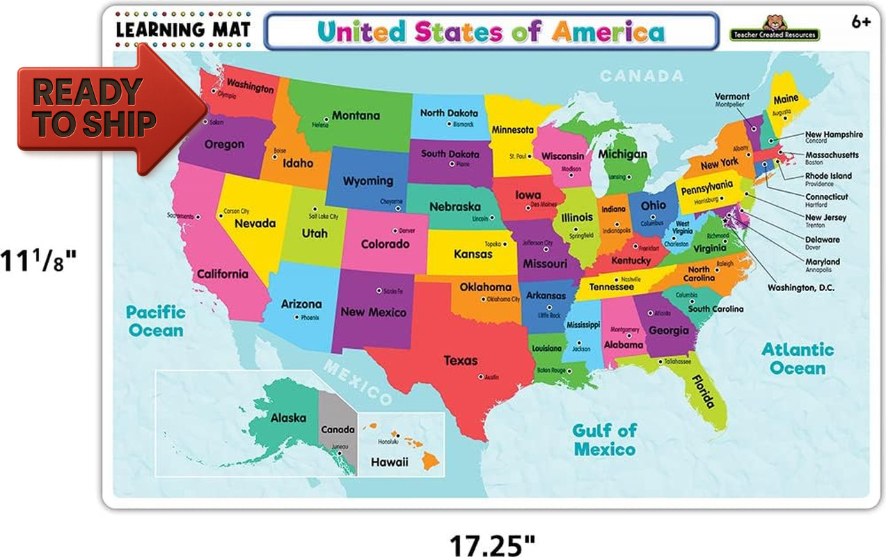 United States of America Map Learning Mat