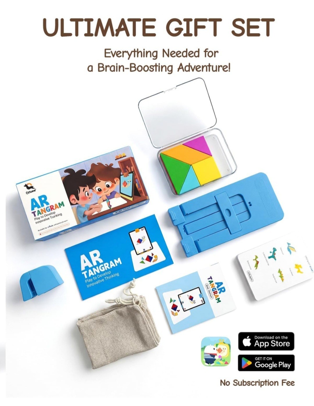 STEM Toys for Kids Ages 4-6, AR Tangram Puzzles with 1000+ Combinations