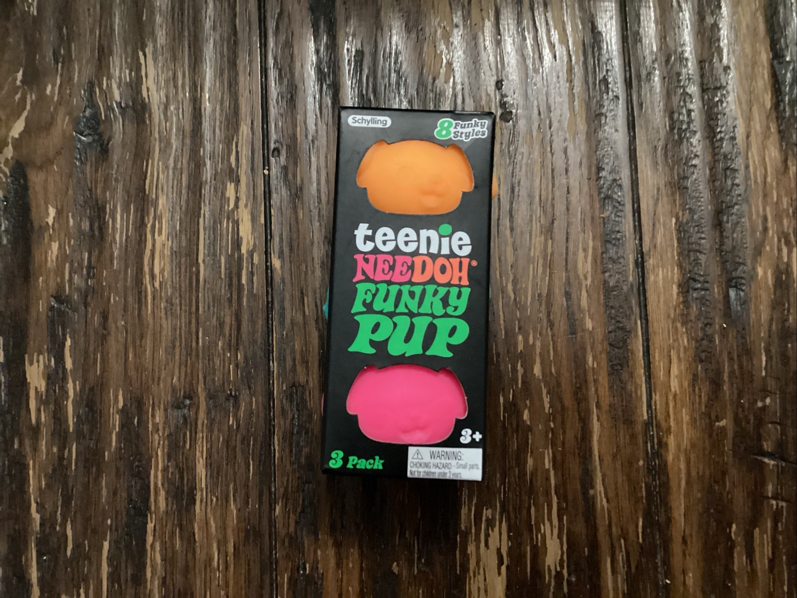 NeeDoh Teenie Funky Pup Squishy 3 Pack – New in Package – Teal Orange Pink