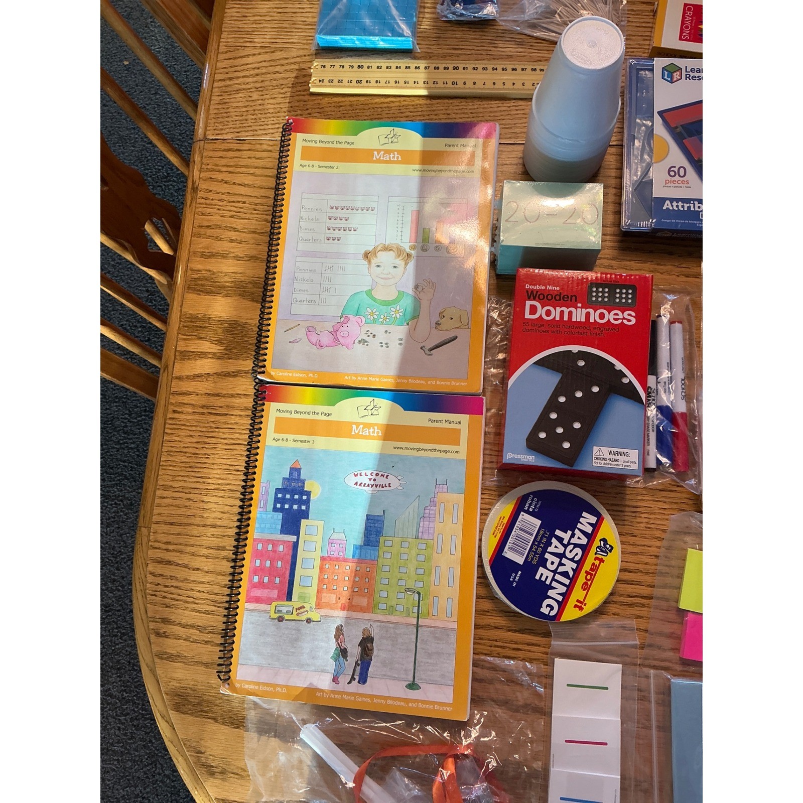 Moving Beyond the Page Math Age 6-8 Semester 1 & 2 Manuals & Manipulatives Kit