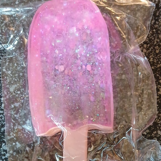 Popsicle Pink Glitter Squishy Squeezable Stress Reliever Sensory Toy Ages 3+