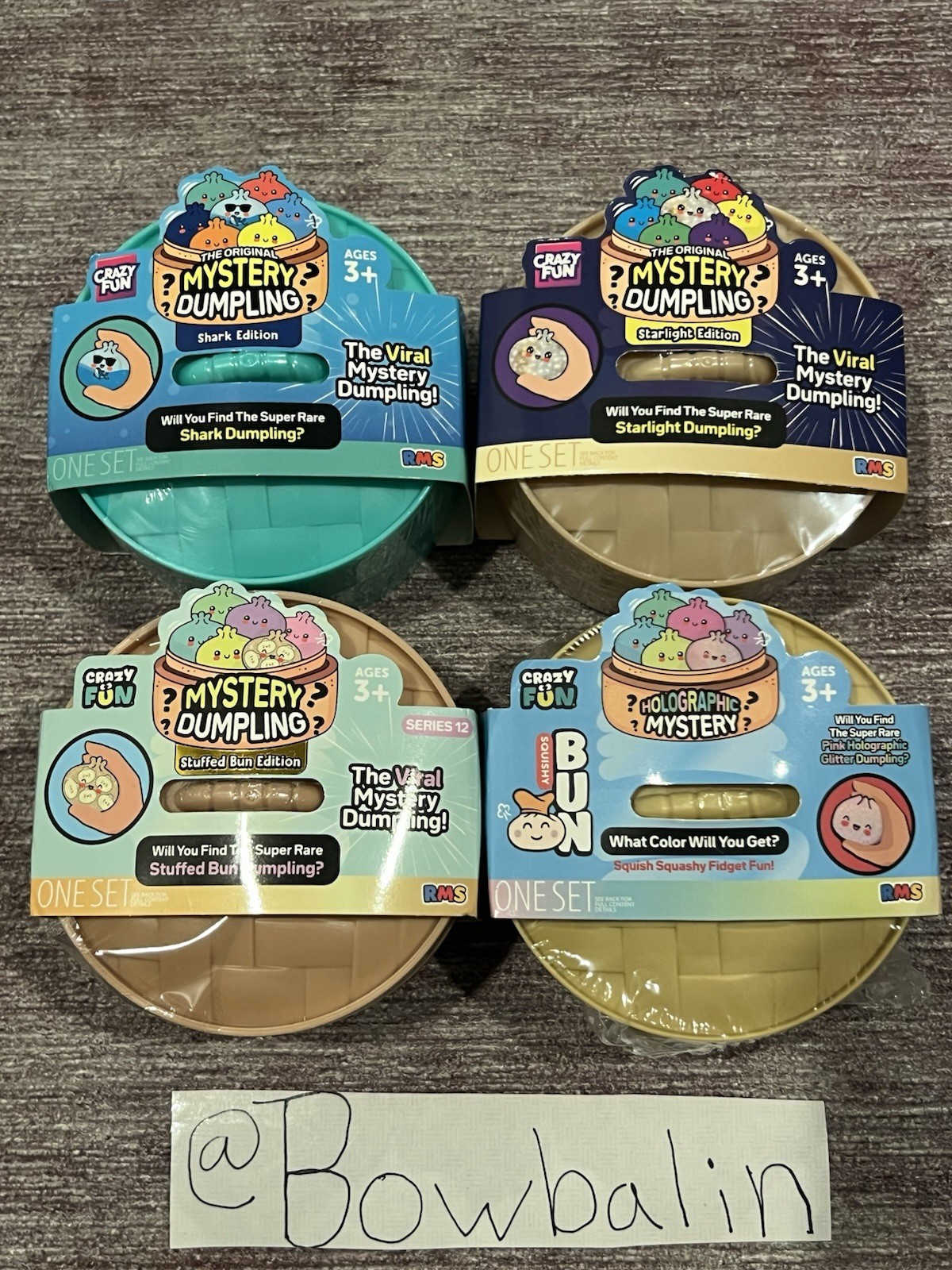 Mystery Dumpling Five Below – Stuffed, Starlight, Holographic, Shark – Lot Of 4!