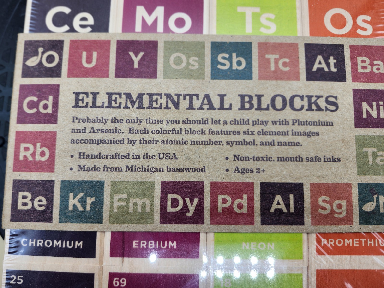 UNCLE GOOSE ELEMENTAL BLOCKS PERIODIC TABLE BLOCKS MADE IN THE USA NEW!