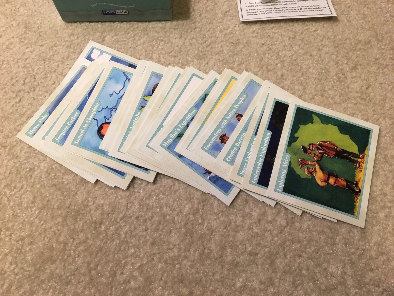 Professor Noggin’s Explorers History Geography Educational Card Game Complete