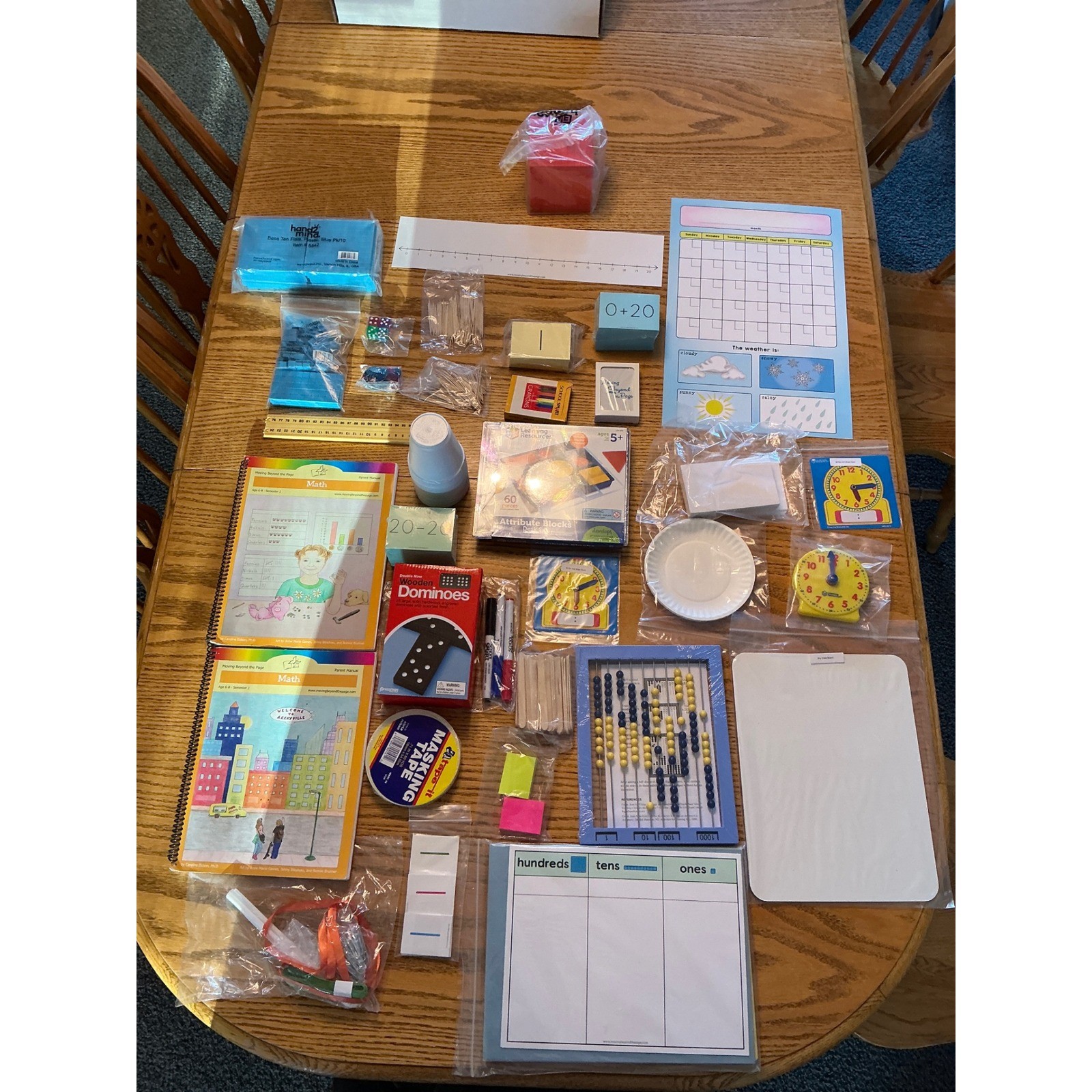 Moving Beyond the Page Math Age 6-8 Semester 1 & 2 Manuals & Manipulatives Kit