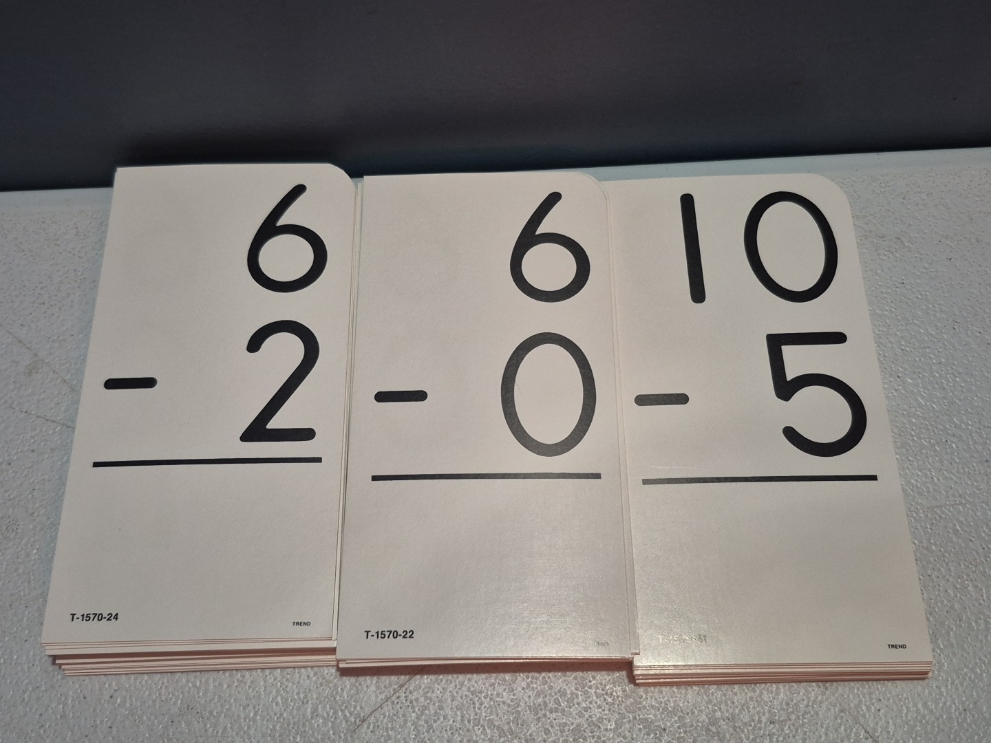 Trend Enterprises “Subtraction” Flash Cards – Complete 91 Cards Total