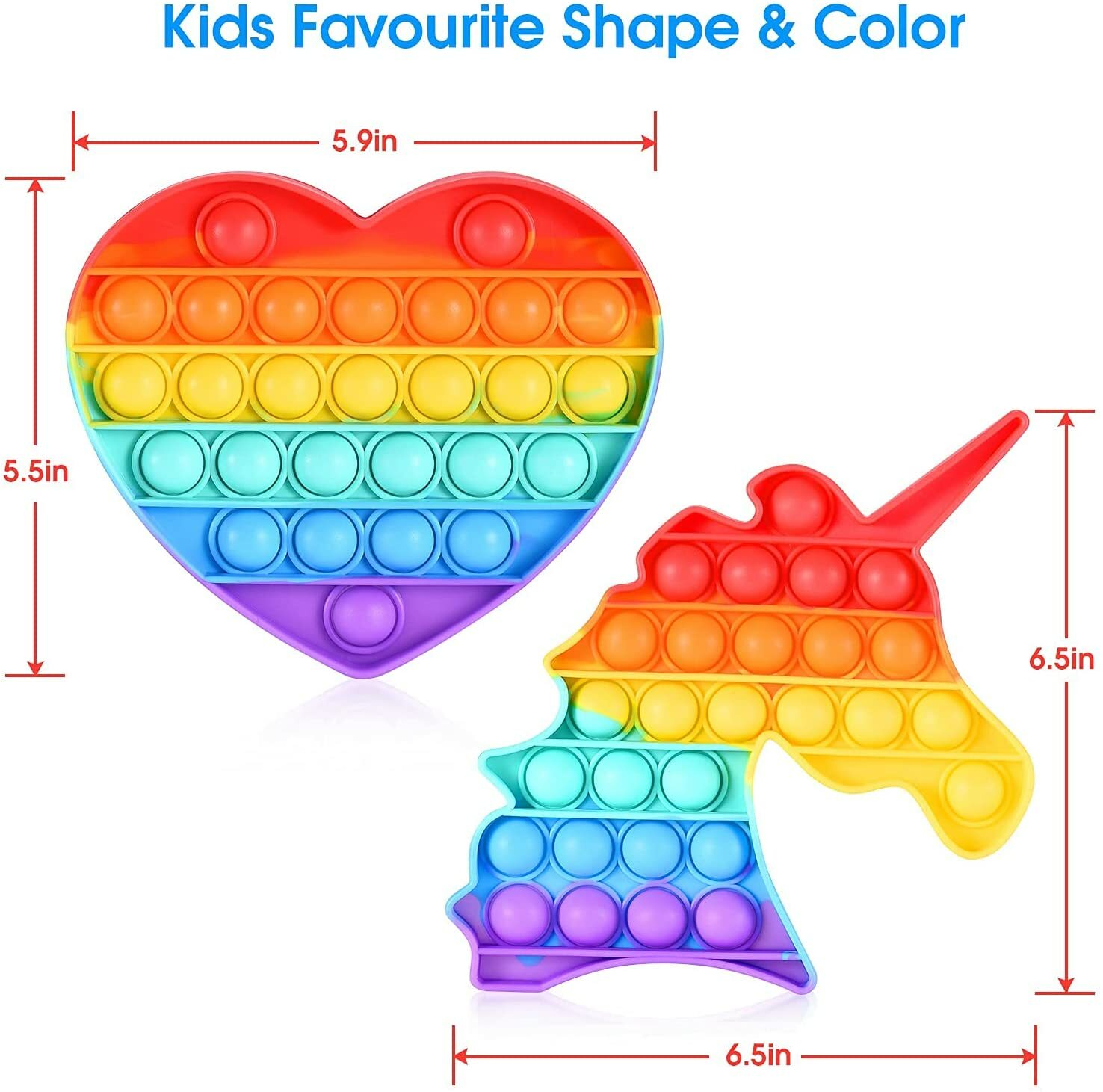 Popit Fidget Toy Push Bubble Sensory Stress Relief Kids Family Gift Game Rainbow