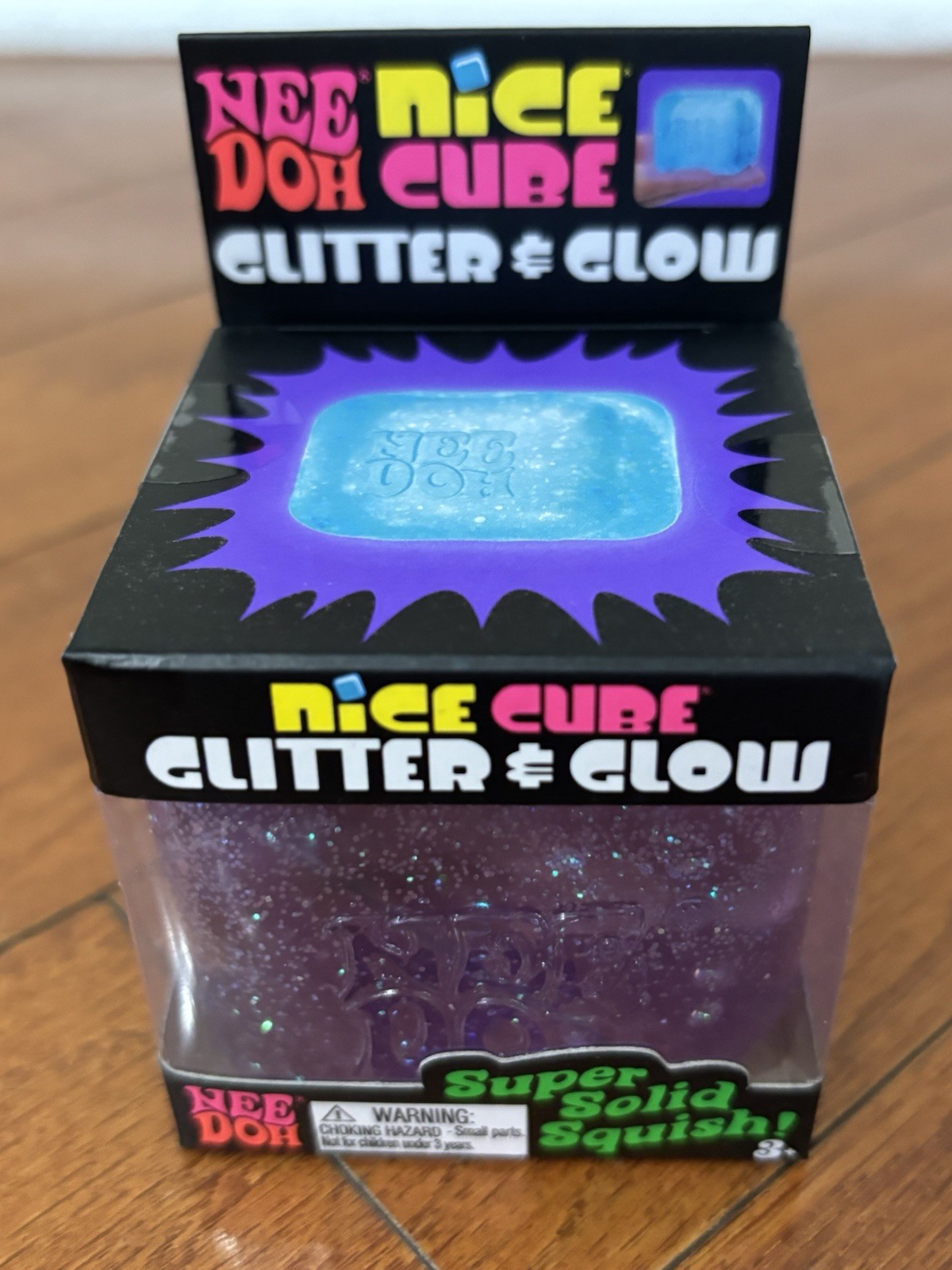 PURPLE NeeDoh Nice Cube Glitter & Glow, Nee Doh Squishy, Glowing Ice Cube Viral