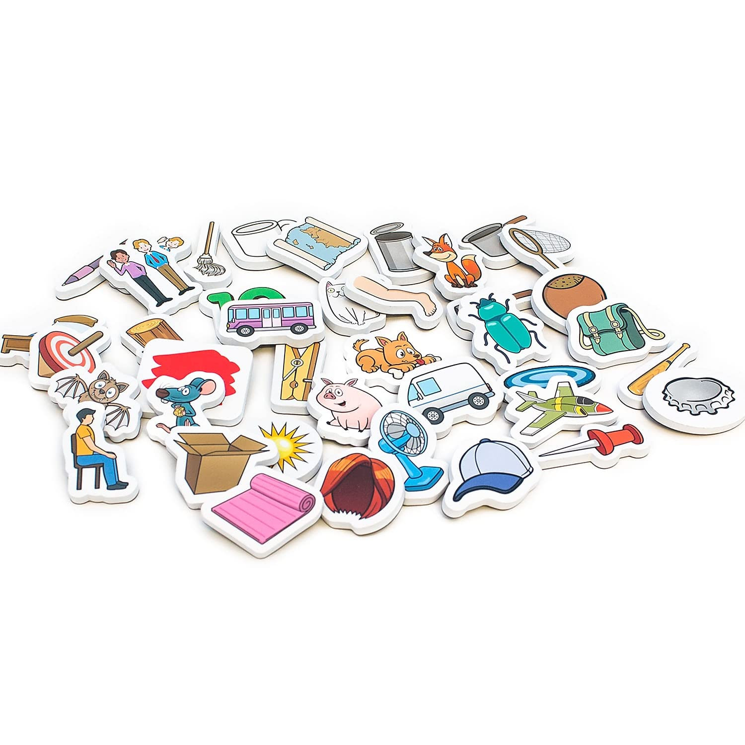 Rainbow CVC Objects Set 40 Magnetic Foam Toys for Hands-On Learning Ages 4-5