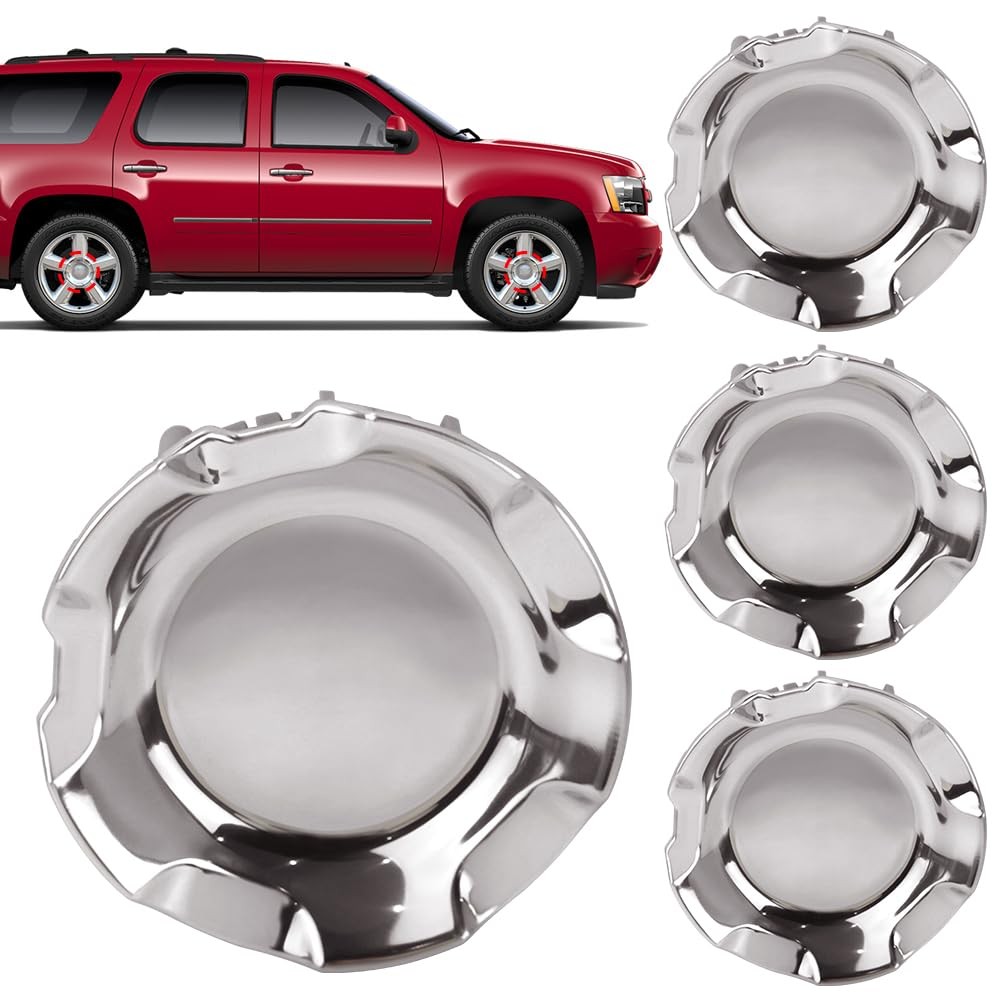 Chevrolet Polished Aluminum 4PCS Hubcap Wheel Center Cover Compatible