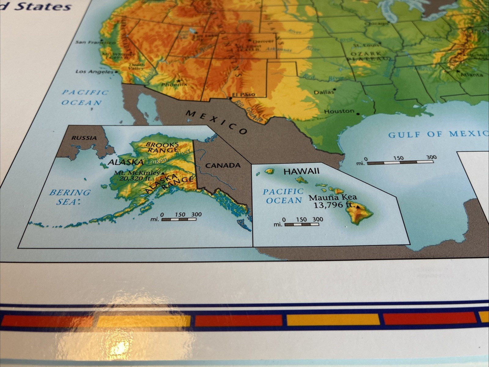 Set of 2 Houghton Mifflin Countries World Double Side Map 11”x17”, Downtown DC
