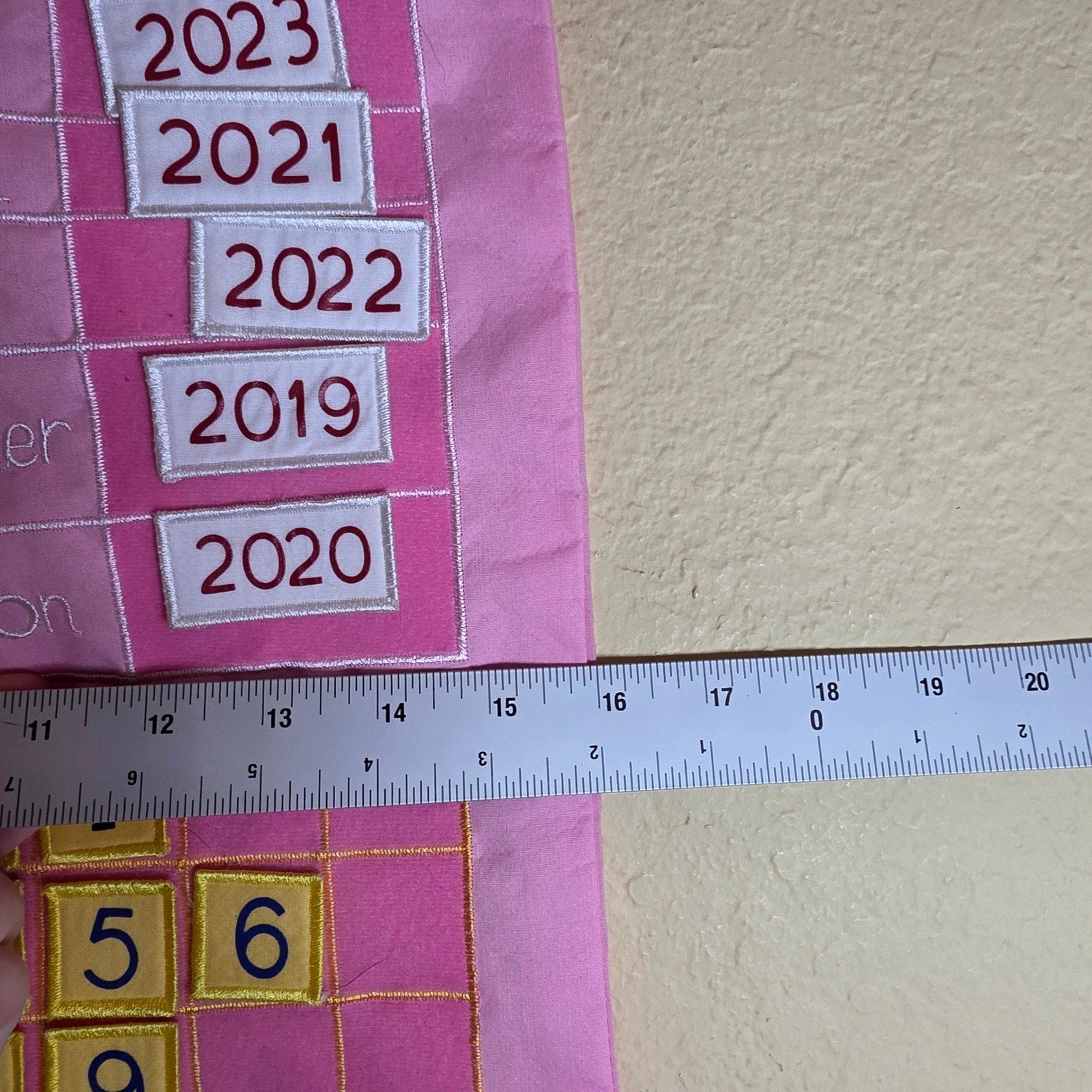 Kids Interactive Fabric Wall Calendar Pink Educational Weather Season Chart