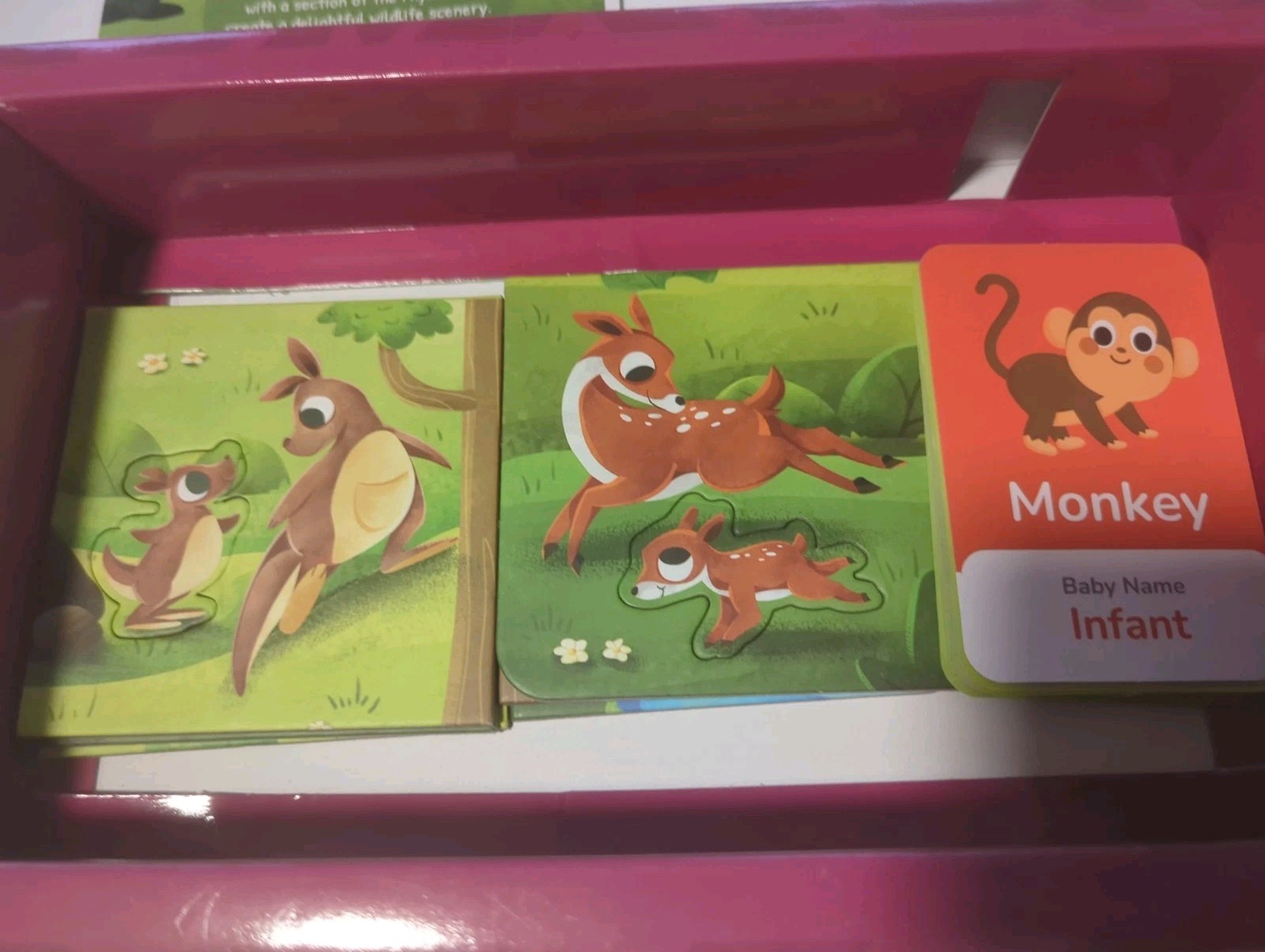 Dabble Mommy and Me Animal Match Up Puzzle Ages 2-4 12 Pieces Bonus Cards