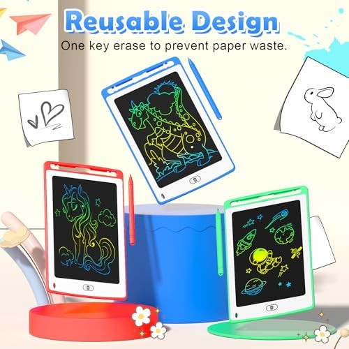 LCD Writing Tablet for Kids, 8.5 Inch Colorful Doodle Board Drawing 4 Pack