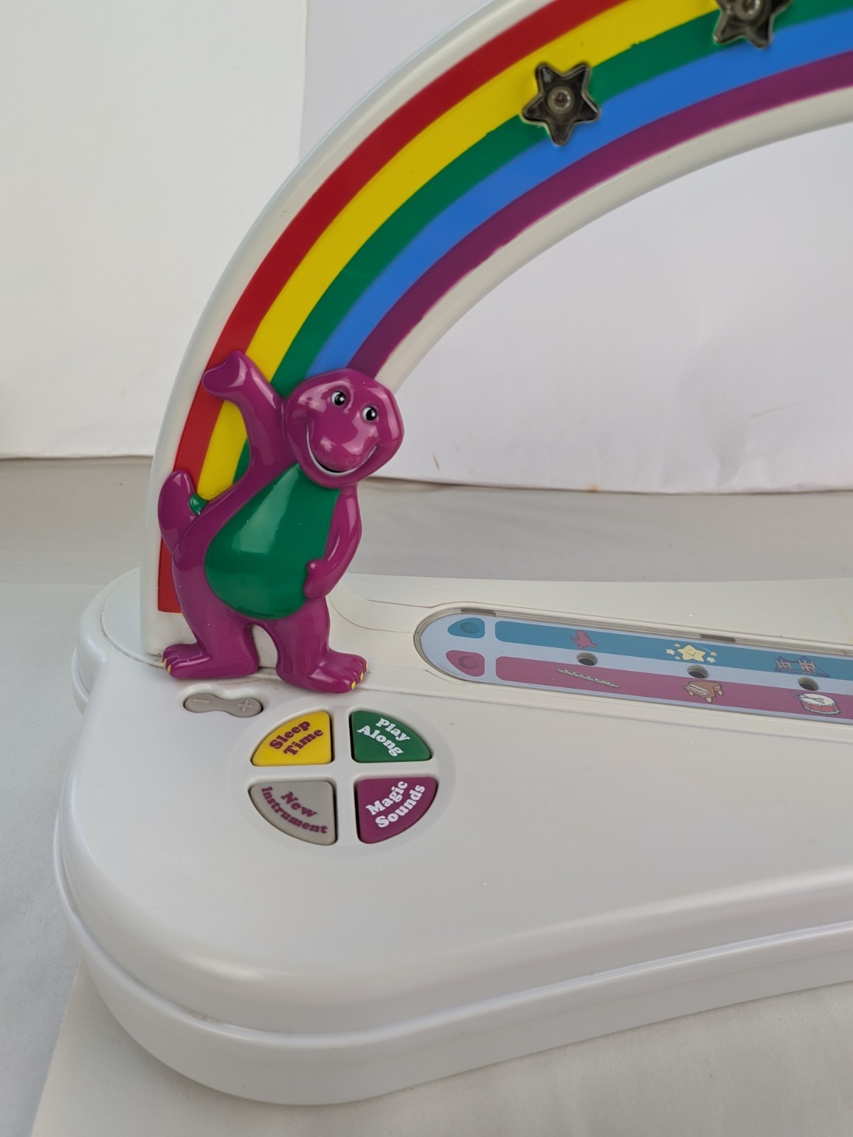 Rare Vintage Playskool Barney Rainbow Arch Musical Toy Sounds Play Dinosaur READ