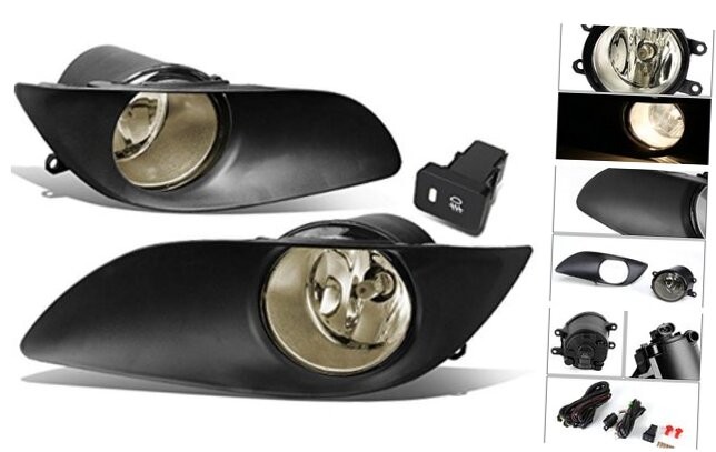 Fog Lights Assembly Compatible with 2009-2011 Yaris Hatchback Front Smoke
