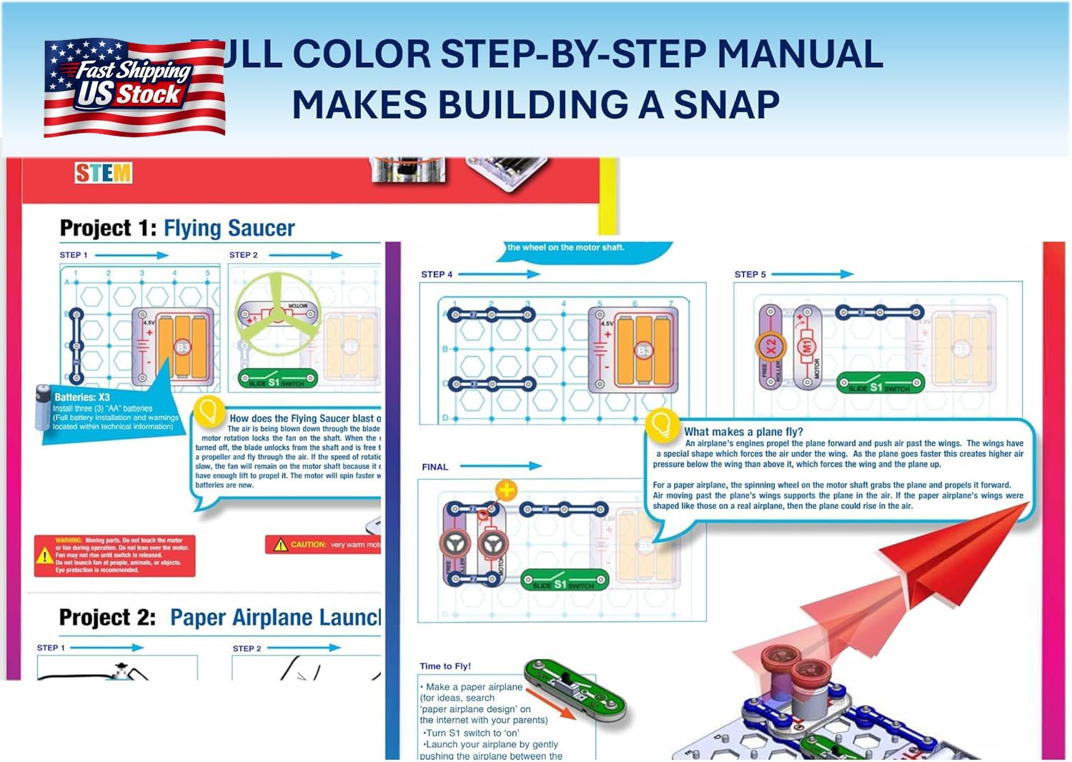 Snap Circuits Flight Deck Science/Stem Toy Kit | Ages 8+ | Construction Gift for