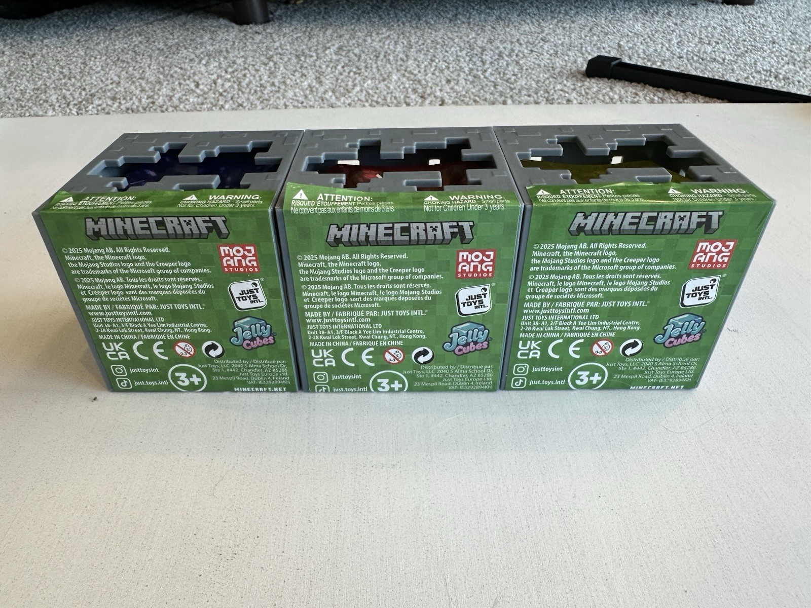 Minecraft Jelly Cubes Lot of 3 Mystery Boxes Rare Sword Pickaxe Chance NEW