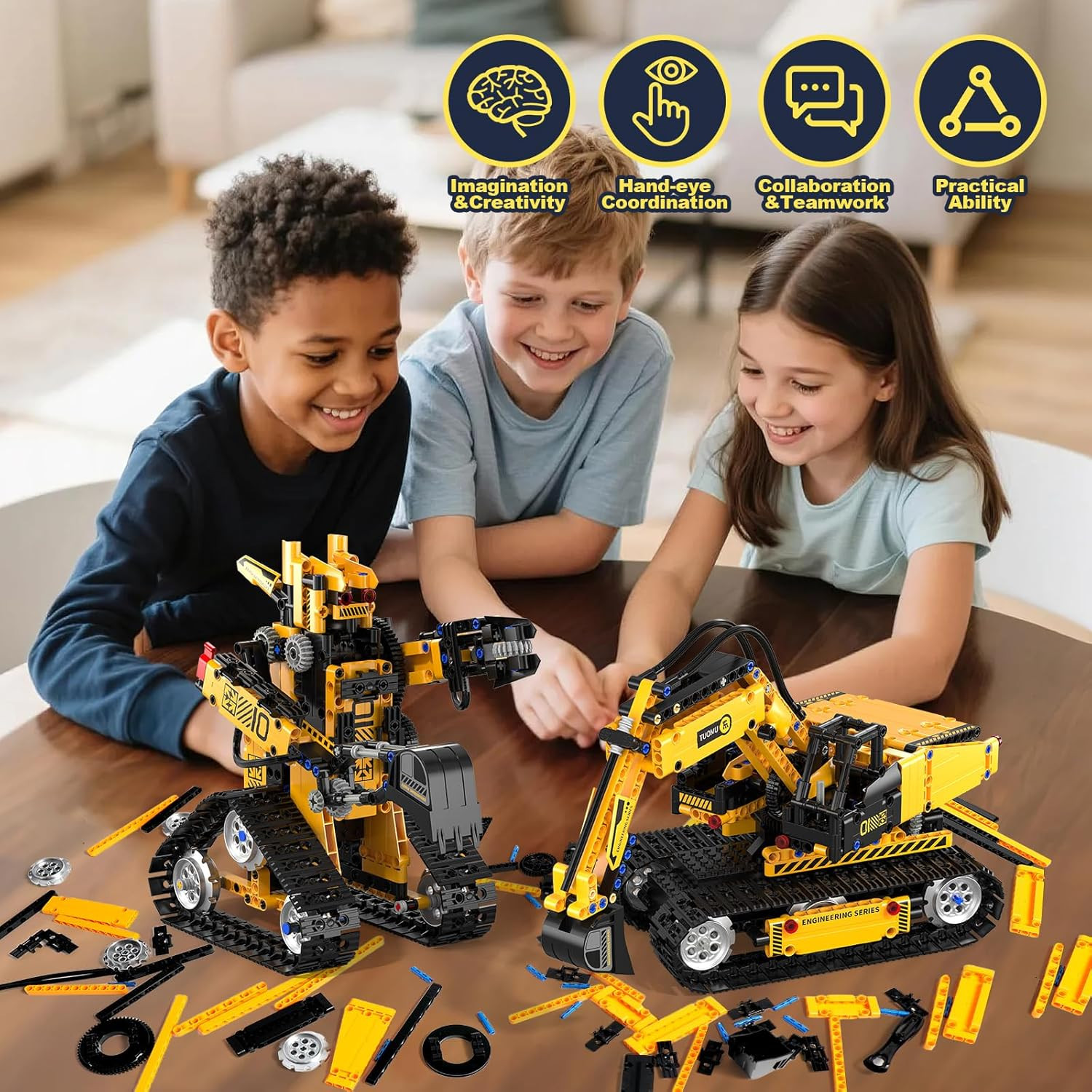5 in 1 Building Toys STEM Robotics Kit for Kids 6-14, Remote & APP Controlled