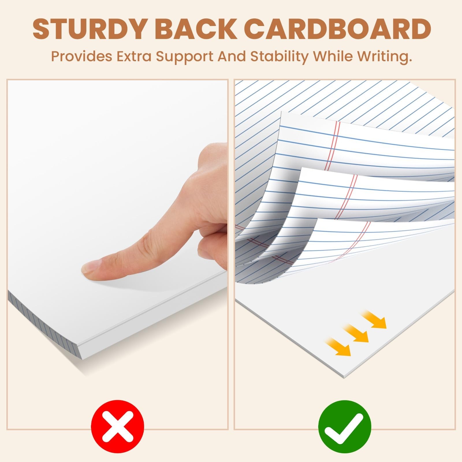 2Packs Legal Pads 8.5 x 11 Inch, 50Sheets/Pack, College Ruled & Perforated Wh…